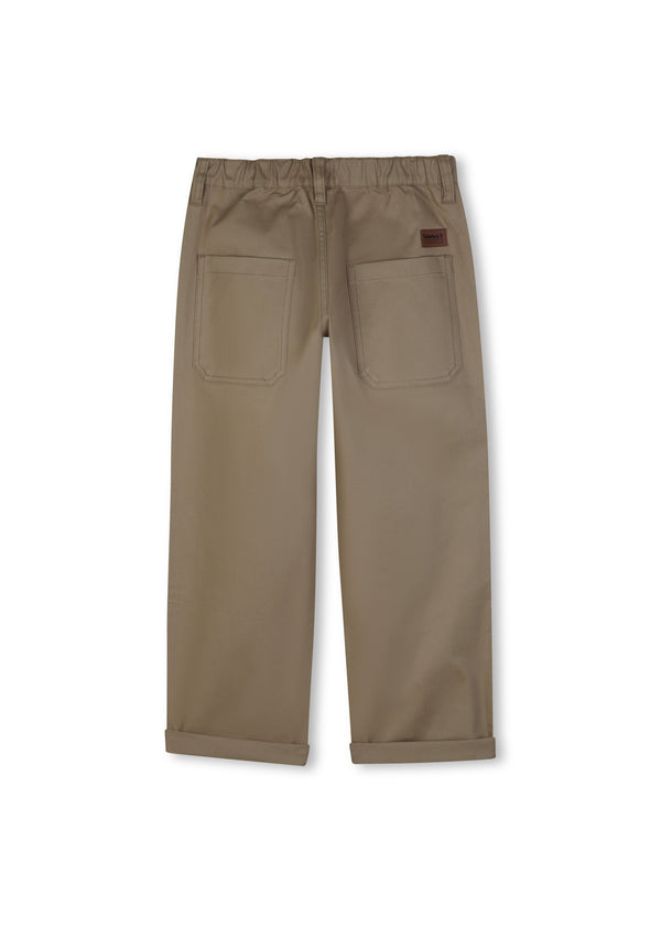 Timberland Kids Pantaloni in twill con vita elasticizzata - Kaki