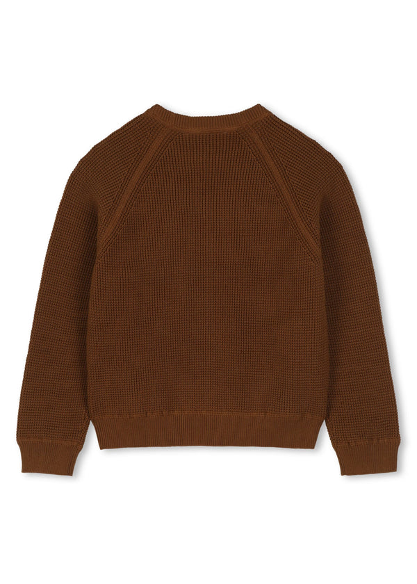 Timberland Kids Maglione in cotone a nido d'ape - Marrone