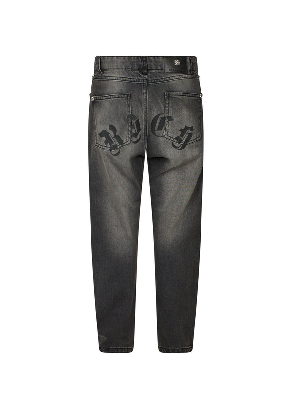 Richmond Junior Jeans cinque tasche con lettere gotiche sul retro - Denim Black