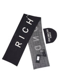 Richmond Junior Set cappello e sciarpa in maglia con logo jacquard - Black