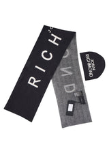 Richmond Junior Set cappello e sciarpa in maglia con logo jacquard - Black