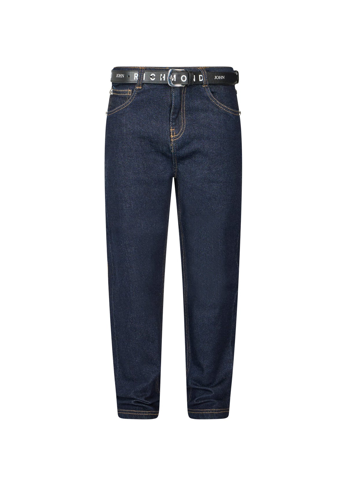 Richmond Junior Jeans cinque tasche con cintura logata - Denim Blue Dark