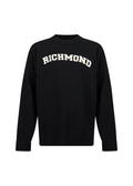 Richmond Junior Maglione girocollo con logo lettering a contrasto - Black