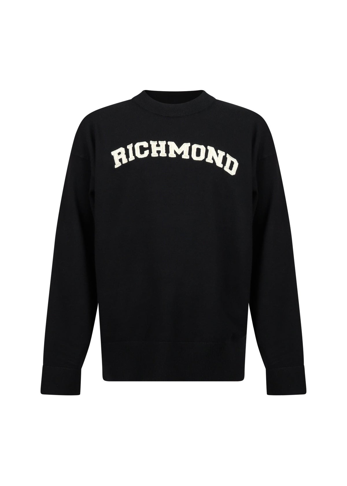 Richmond Junior Maglione girocollo con logo lettering a contrasto - Black