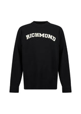 Richmond Junior Maglione girocollo con logo lettering a contrasto - Black