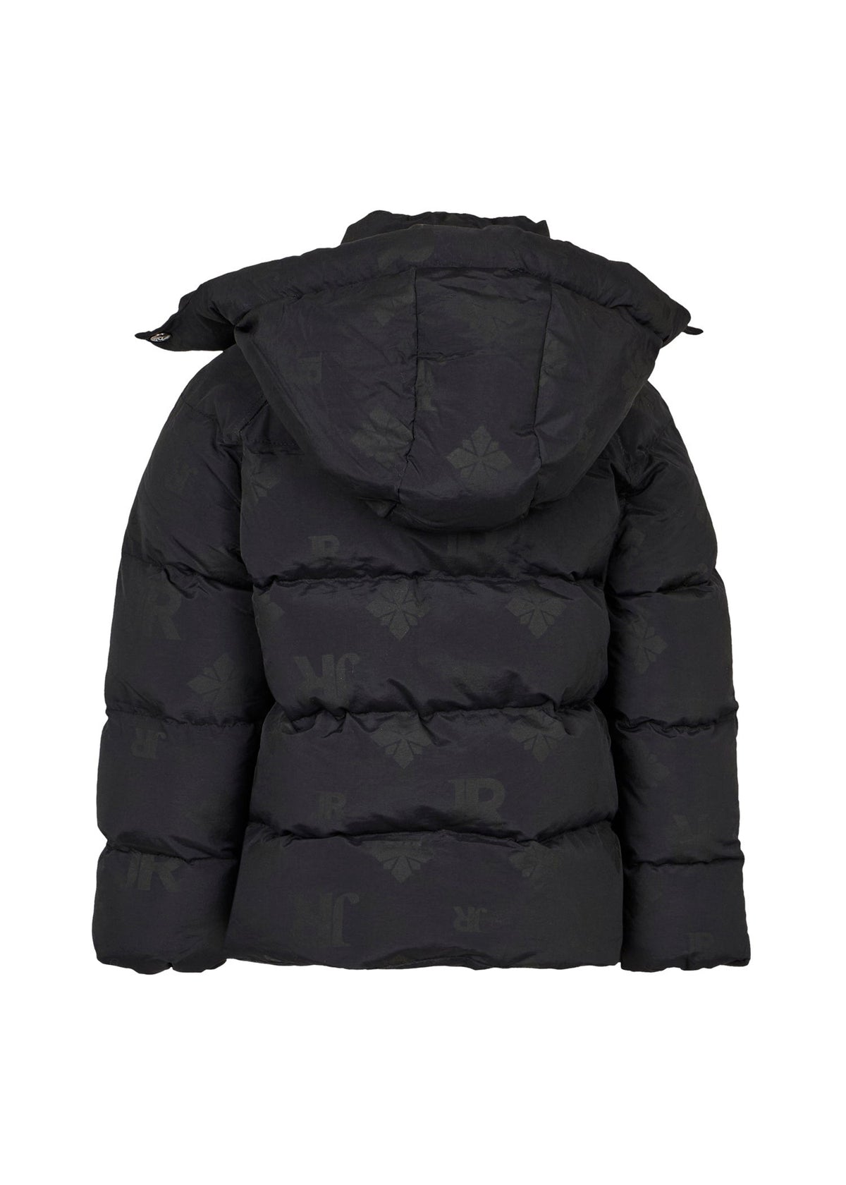 Richmond Junior Piumino con cappuccio e monogramma JR tono su tono - Jr Monogram Black