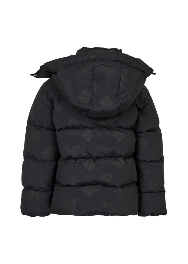 Richmond Junior Piumino con cappuccio e monogramma JR tono su tono - Jr Monogram Black