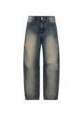 Richmond Junior Jeans a gamba ampia con lavaggio dirty e logo gotico - Denim Dirty Effect