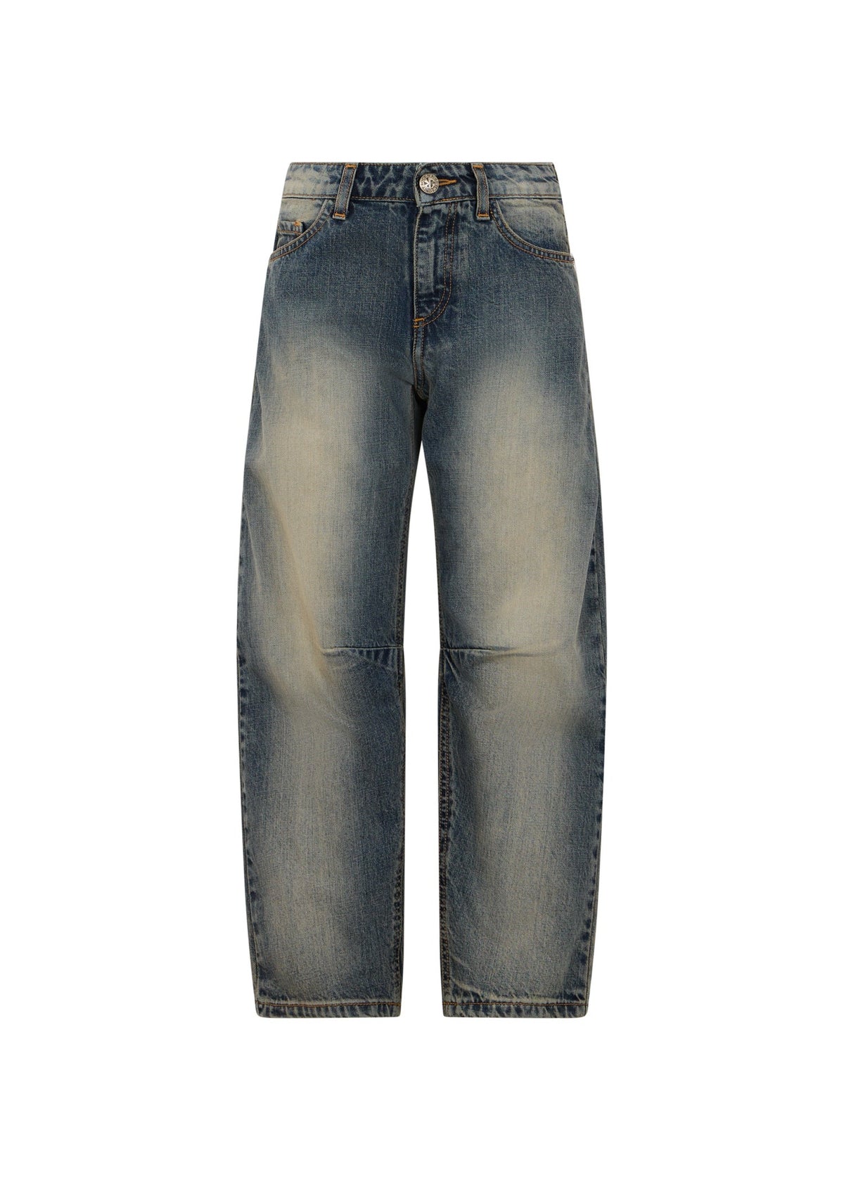 Richmond Junior Jeans a gamba ampia con lavaggio dirty e logo gotico - Denim Dirty Effect