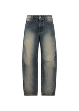 Richmond Junior Jeans a gamba ampia con lavaggio dirty e logo gotico - Denim Dirty Effect
