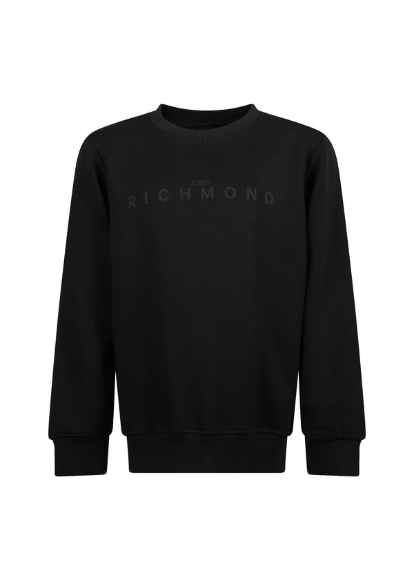 Richmond Junior Felpa girocollo con logo lettering tono su tono - Black