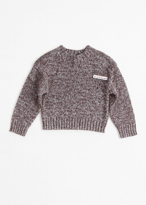 Richmond Junior Maglione corto in filato mélange con patch logo - Multicolor