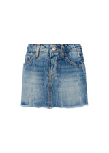 Richmond Junior Gonna corta in denim con fondo sfrangiato - Denim Blue Medium