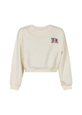 Richmond Junior Felpa corta con monogramma JR e logo gotico - Off-White