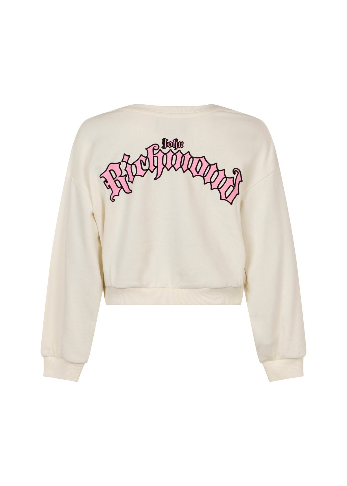 Richmond Junior Felpa corta con monogramma JR e logo gotico - Off-White