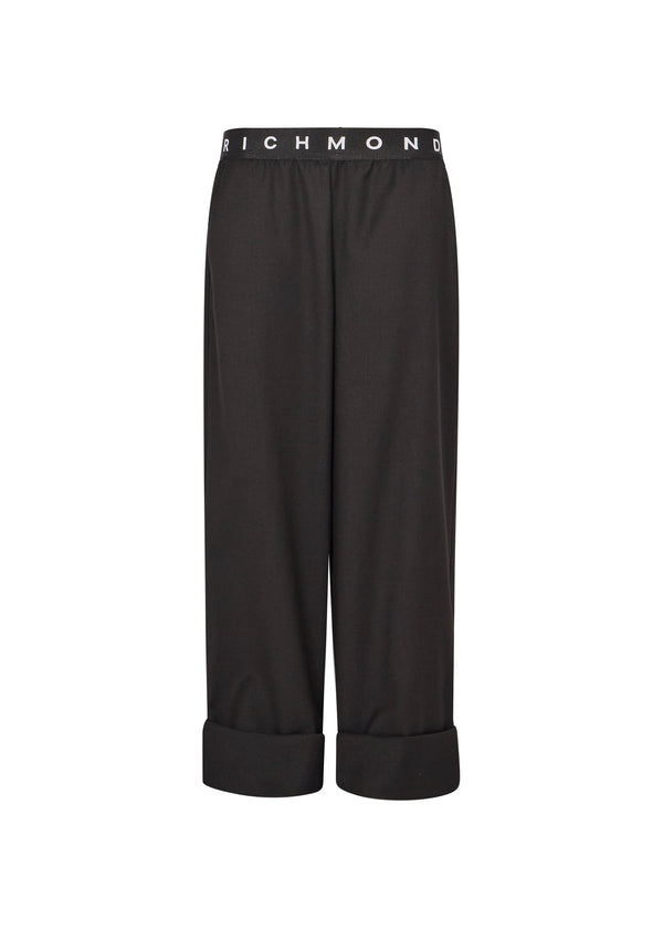Richmond Junior Pantaloni ampi con elastico logato e fondo risvoltato - Black