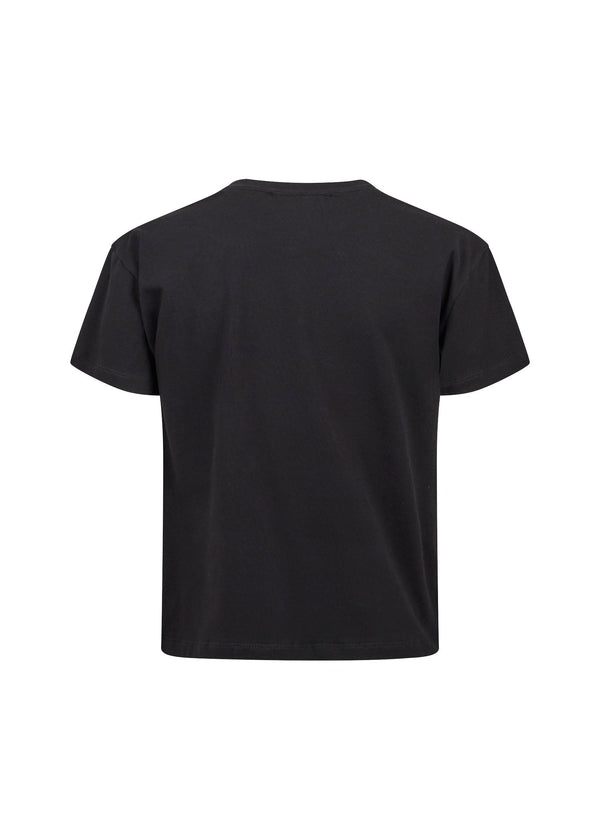 Richmond Junior T-shirt con logo JR in strass e spalle decorate - Black