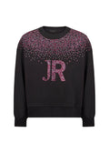 Richmond Junior Felpa girocollo con logo JR in strass - Black