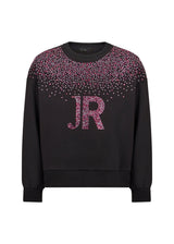 Richmond Junior Felpa girocollo con logo JR in strass - Black