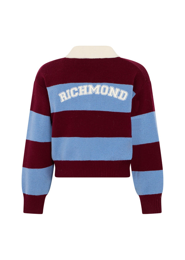 Richmond Junior Polo in maglia a righe con colletto a contrasto - Avion