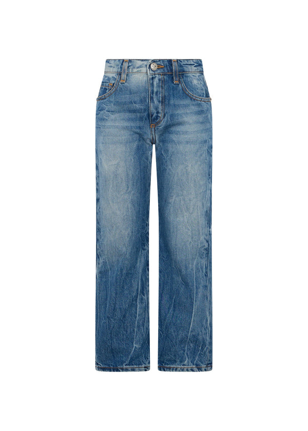 Richmond Junior Jeans a gamba dritta con lettere stampate sul retro - Denim Blue Medium