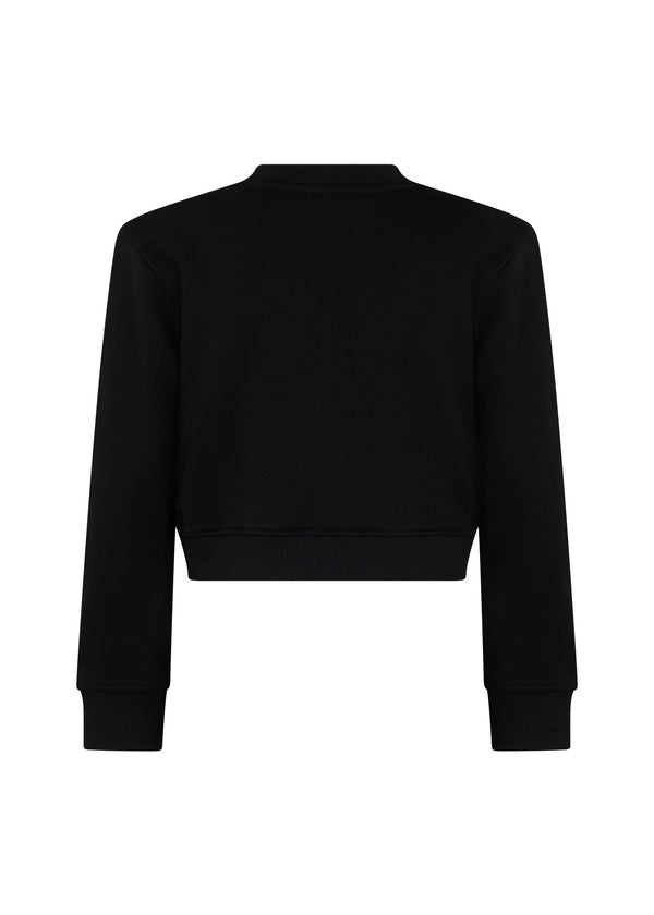 Richmond Junior Felpa corta con lettere gotiche applicate - Black