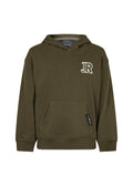 Richmond Junior Felpa con cappuccio e logo JR ricamato in rilievo - Olive
