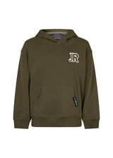Richmond Junior Felpa con cappuccio e logo JR ricamato in rilievo - Olive