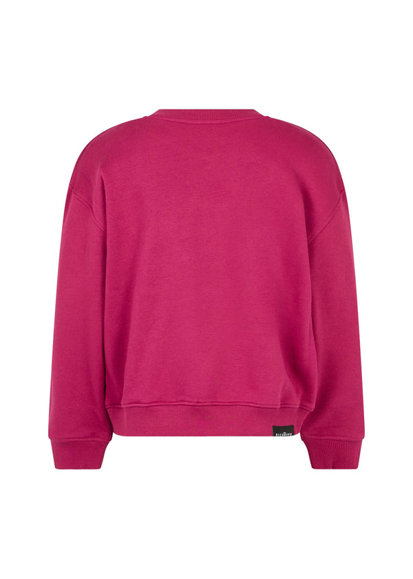 Richmond Junior Completo felpa girocollo e pantaloni con stella logata - Red Plum