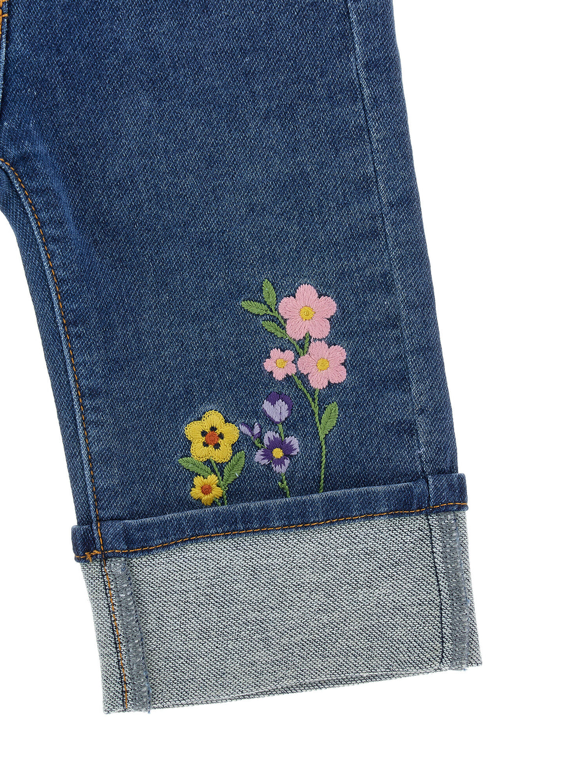 Jeans Monnalisa fiori ricamati