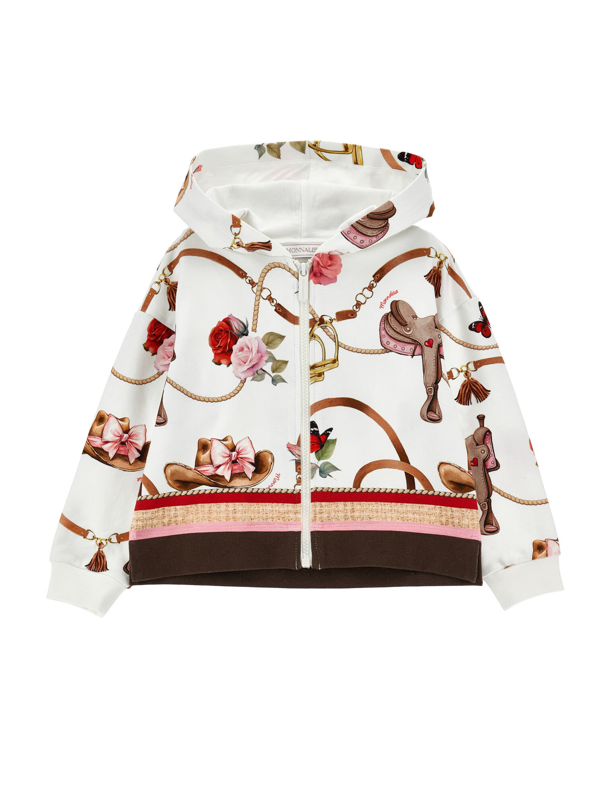 Felpa con Cappuccio Stampa Equestre