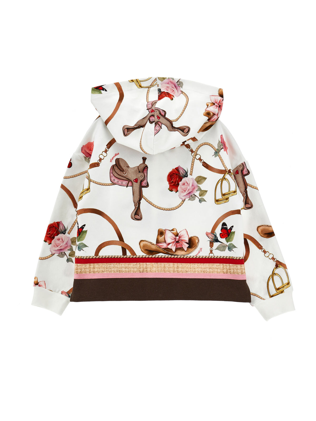 Felpa con Cappuccio Stampa Equestre