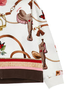 Felpa con Cappuccio Stampa Equestre