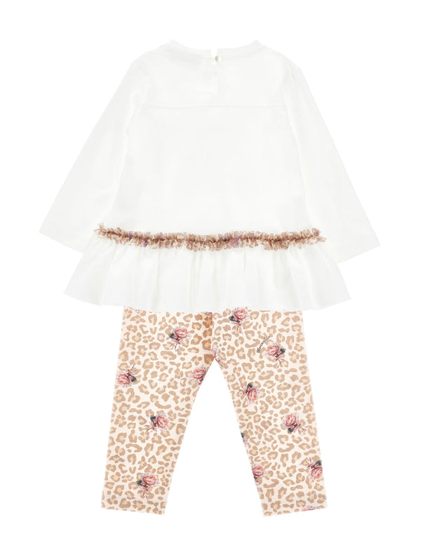 Completo cuore leopardato Monnalisa