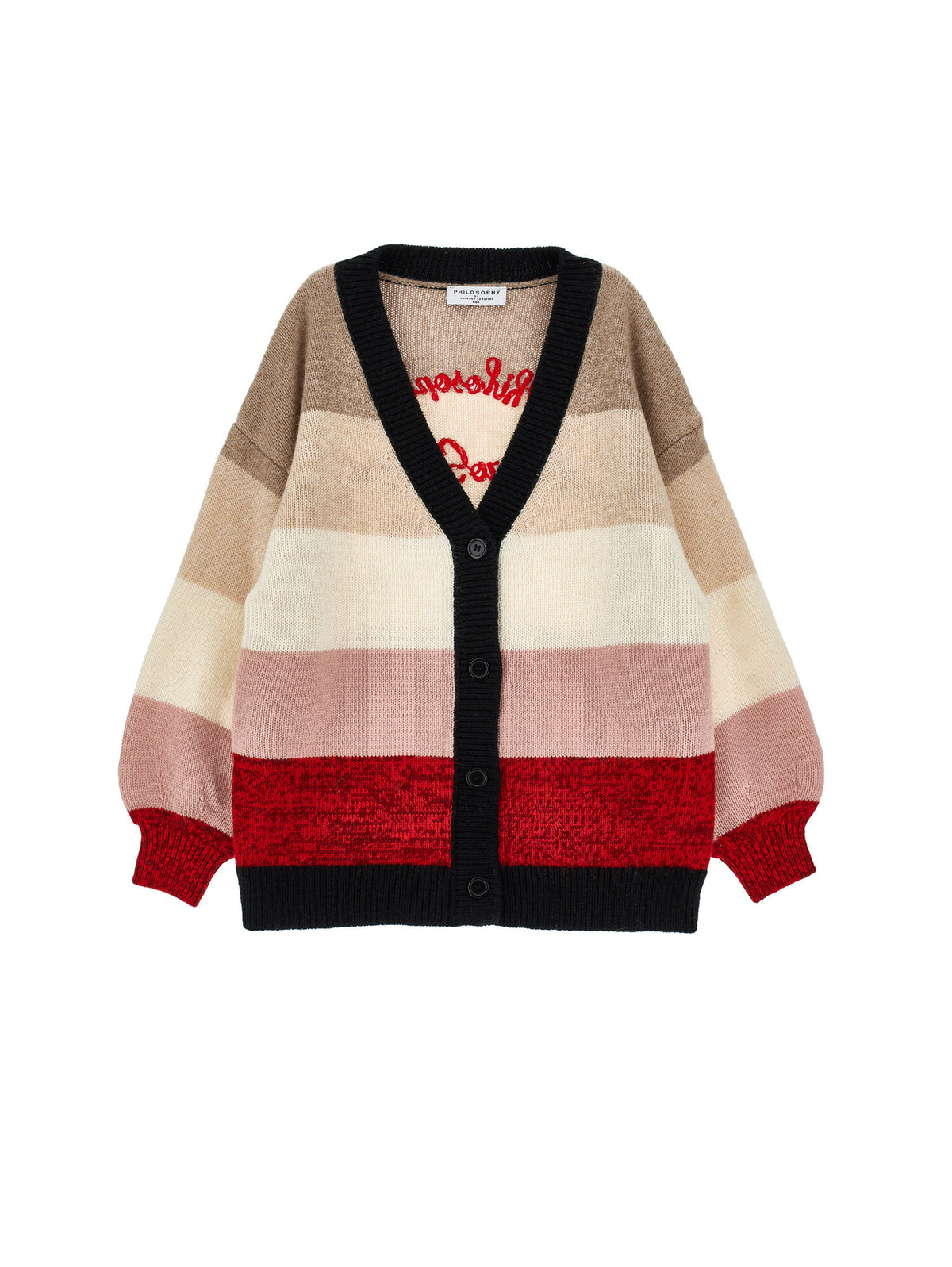 Cardigan color block in maglia