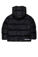 Giacca imbottita corta con cappuccio e logo DSQUARED2