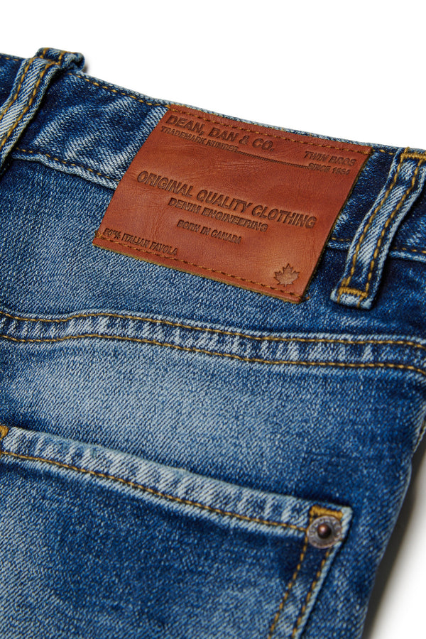 Jeans straight blu chiaro con fondo ampio - 642