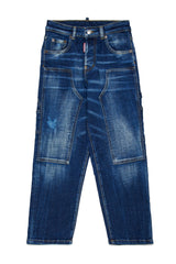 Jeans straight lavaggio blu medio - Loose