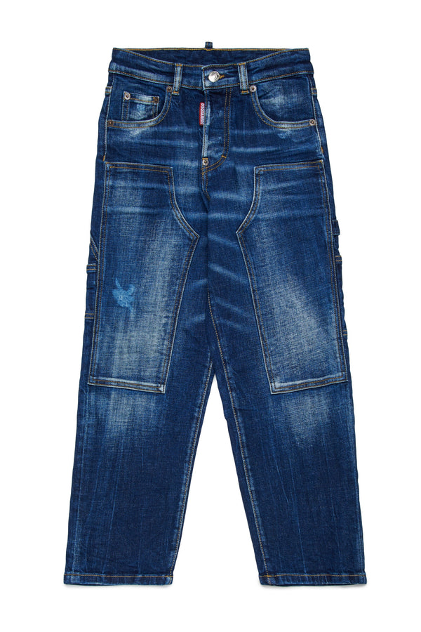 Jeans straight lavaggio blu medio - Loose