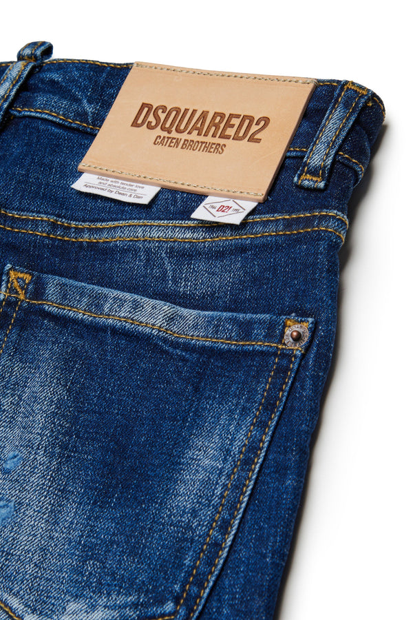 Jeans straight lavaggio blu medio - Loose