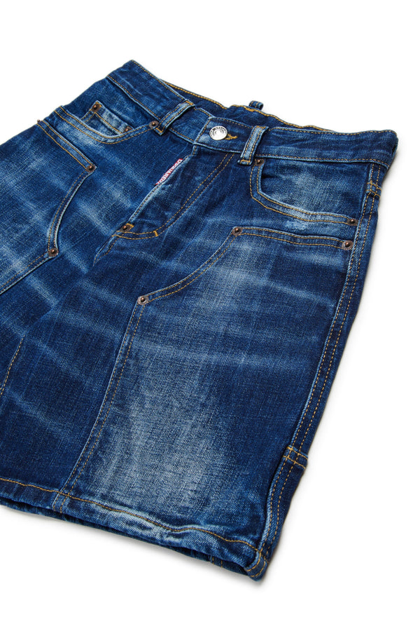 Shorts in denim blu scuro
