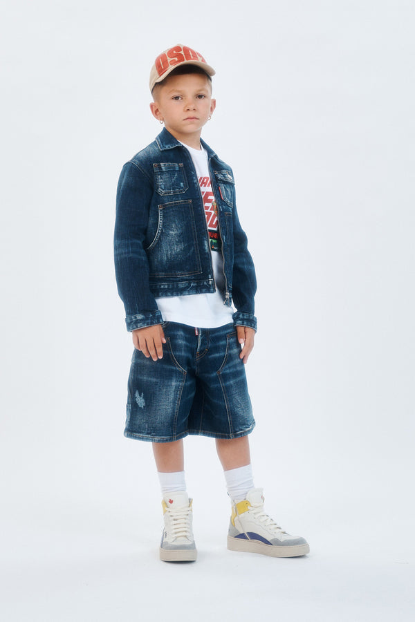 Shorts in denim blu scuro