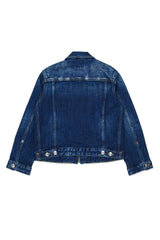 Giacca denim con logo stampato