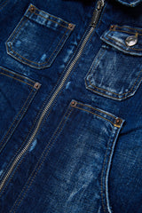 Giacca denim con logo stampato