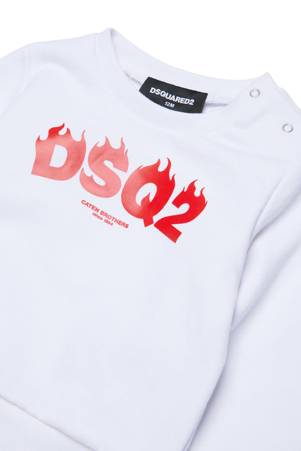 Felpa girocollo con logo DSQ2