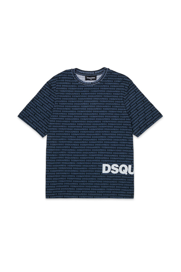 T-shirt con logo allover