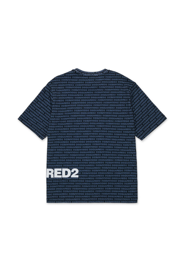 T-shirt con logo allover
