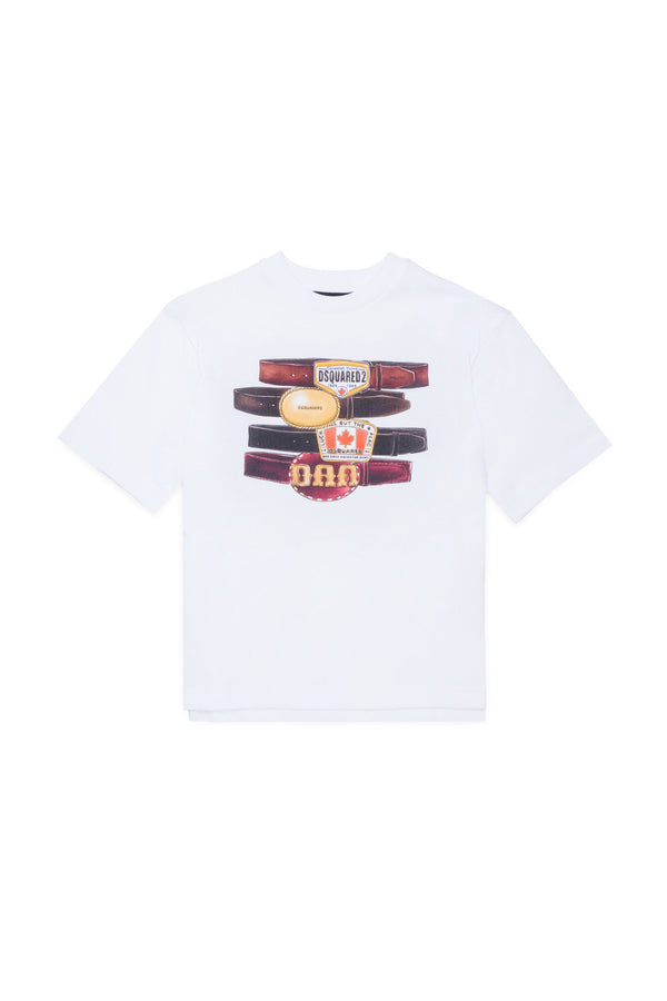 T-shirt con stampa e logo