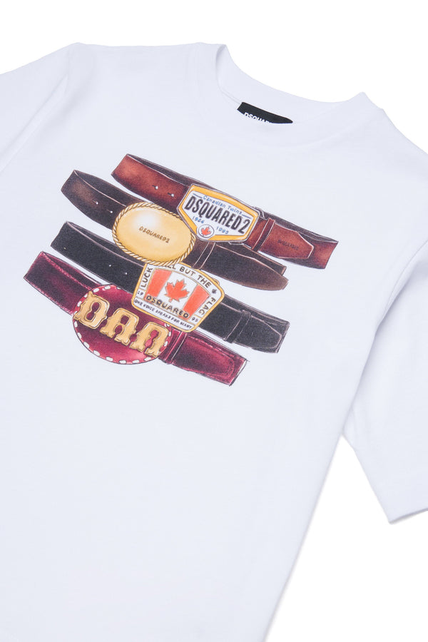 T-shirt con stampa e logo