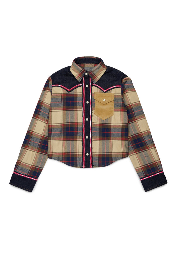 Camicia a quadri con logo
